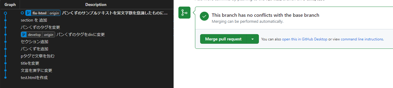 プルリクでコンフリクト